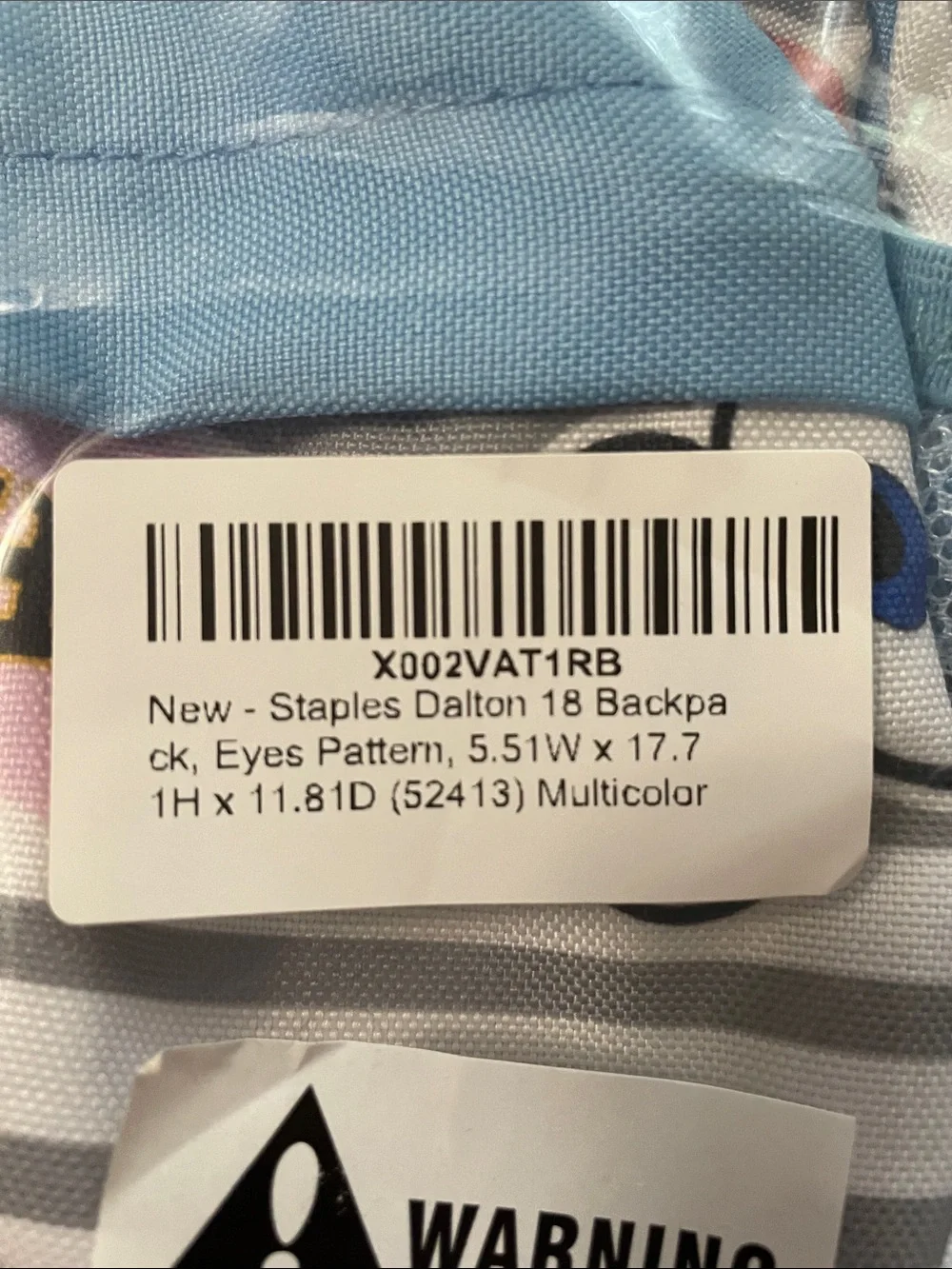 Staples Dalton Backpack with Blue and White Eye Print